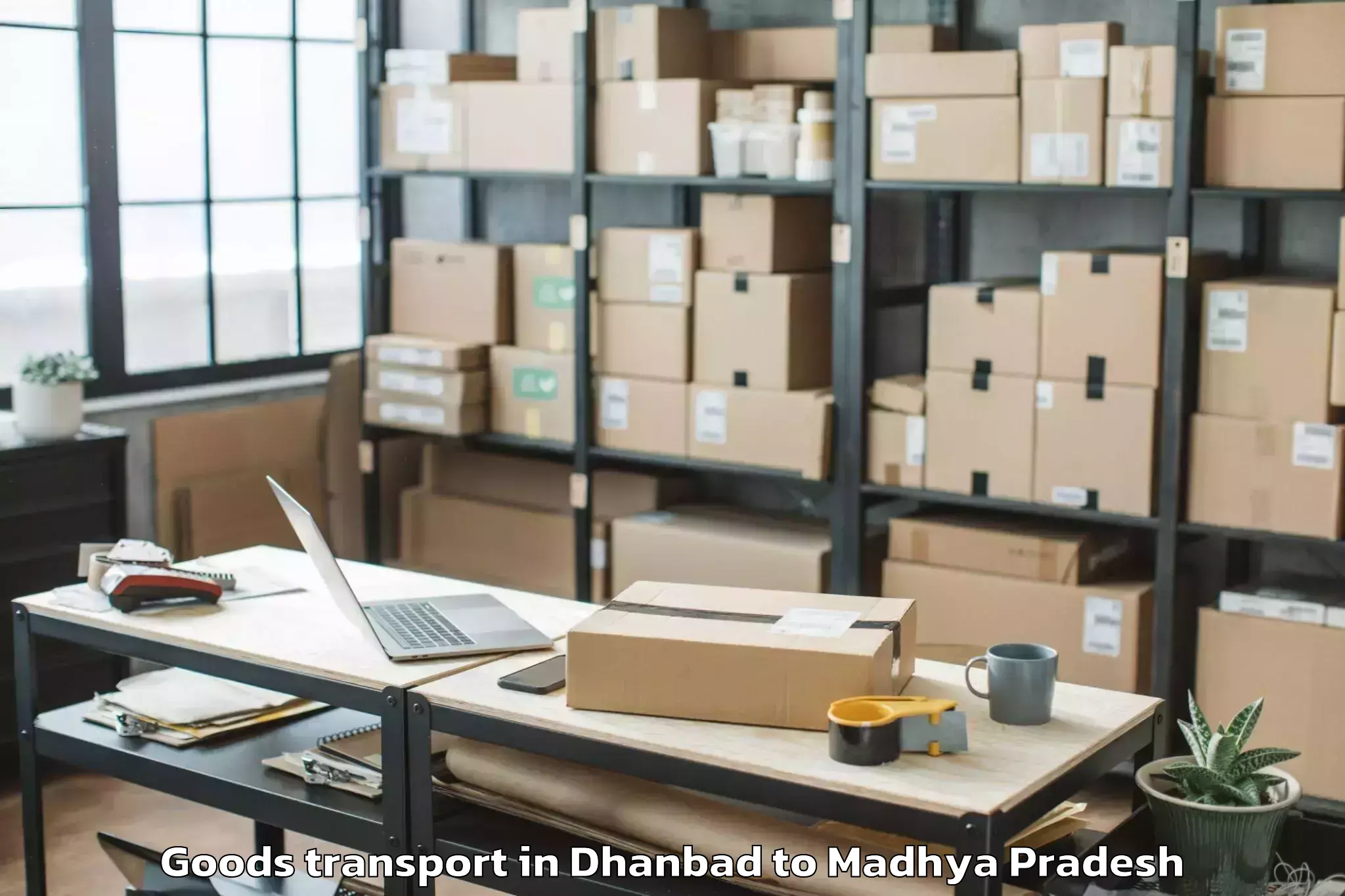 Book Dhanbad to Mandla Goods Transport